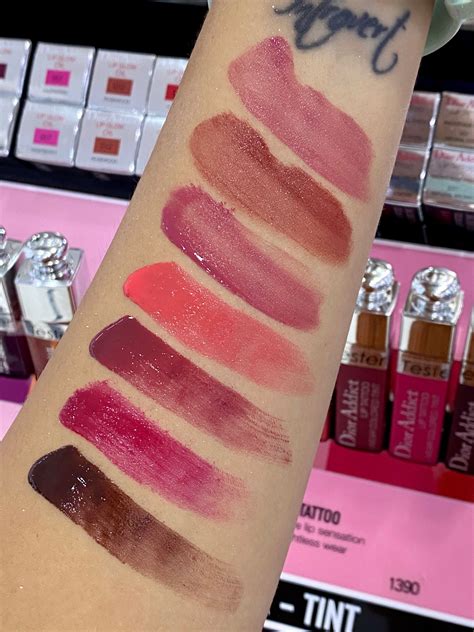 Dior lip tattoo swatches